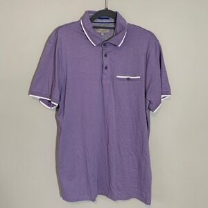 Ted Baker London Men's Purple Short Sleeve Polo Shirt Size 4 / Large‎